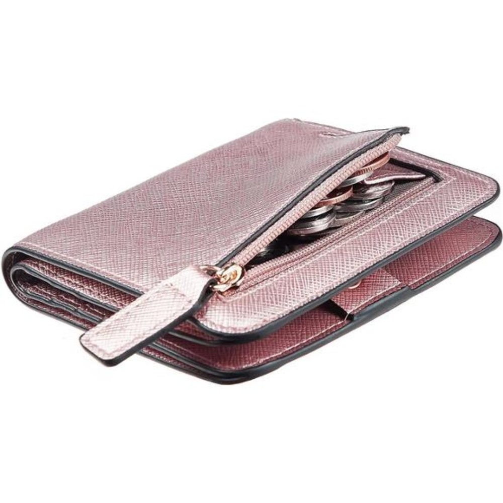 Womens Rfid Blocking Small Compact Bifold Luxury Genuine Leather Pocket Wallet